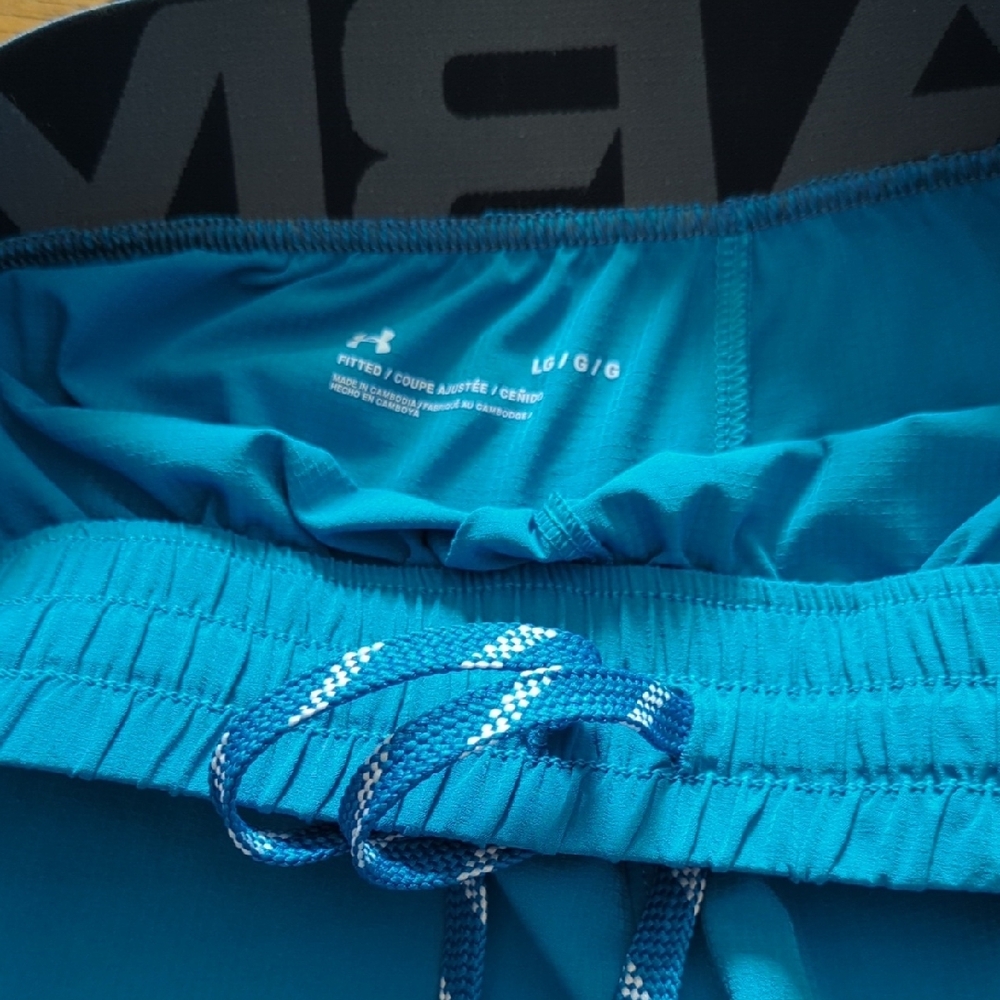 Under Armour Men's Aqua Blue Athletic Shorts - Picture 3 of 6